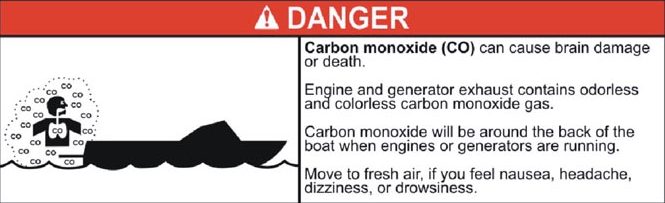 Carbon monoxide warning label developed for NMMA.